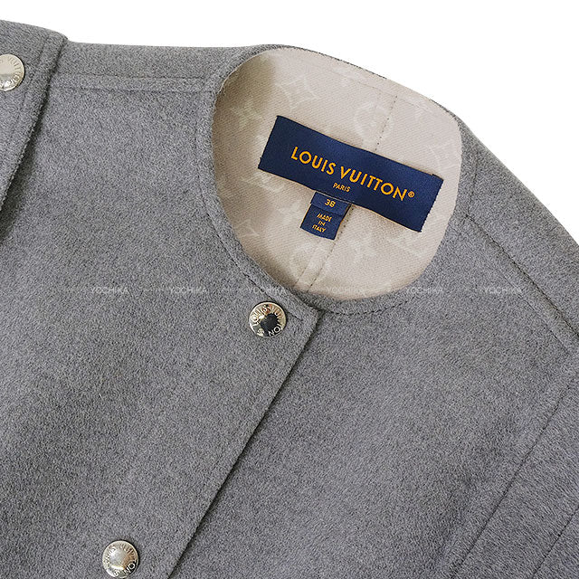 2024SS LOUIS VUITTON Stainless collar coat Sleeve Coat Double-Face Cape Grey Wool/Silk #38 1AFSHX[EXCELLENT][Authentic]