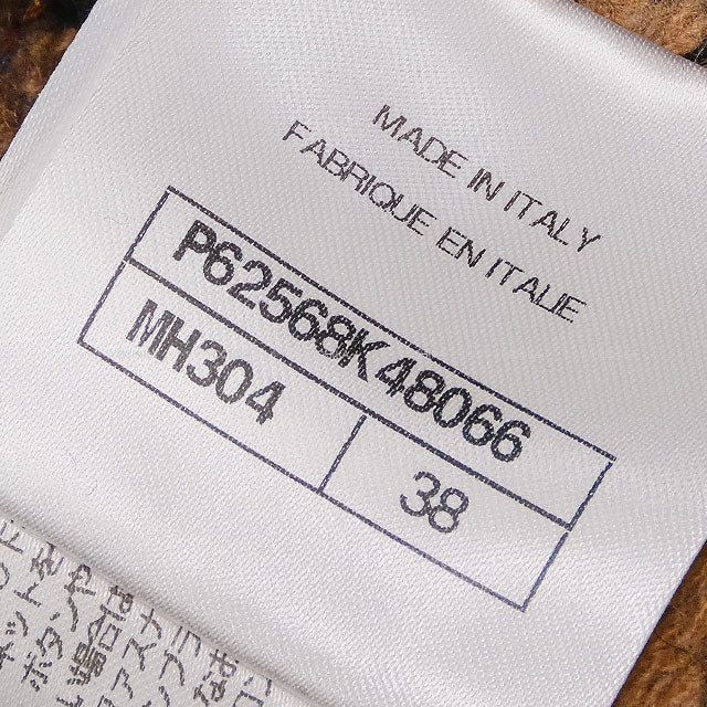 2019AW CHANEL Cardigan Knit Brown/Blanc (White)/Noir (Black) Wool #38 P62568[EXCELLENT][Authentic]