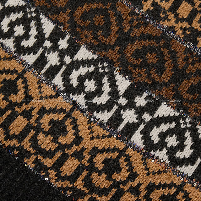 2019AW CHANEL One‐piece dress Knit COCO Clear Button Brown/Blanc (White)/Noir (Black) Wool/Cashmere/Yak #42 P62538[EXCELLENT][Authentic]