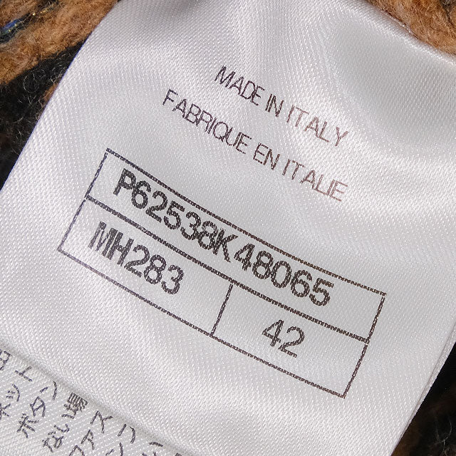 2019AW CHANEL One‐piece dress Knit COCO Clear Button Brown/Blanc (White)/Noir (Black) Wool/Cashmere/Yak #42 P62538[EXCELLENT][Authentic]