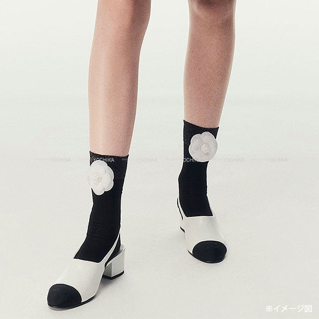 2025SS CHANEL Socks Camellia Badge Noir (Black) Mixed Fibers AAA905[BRAND NEW][Authentic]