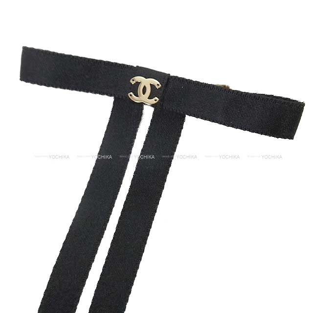 2025SS CHANEL barretter Hairpin COCO Mark Noir (Black) Satin/Silk Champagne Gold HW AAA839[BRAND NEW][Authentic]