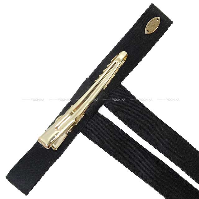 2025SS CHANEL barretter Hairpin COCO Mark Noir (Black) Satin/Silk Champagne Gold HW AAA839[BRAND NEW][Authentic]