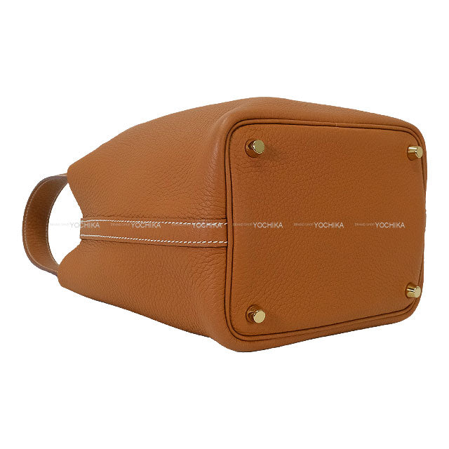 [Pre-loved] HERMES Handbag Picotin Lock 18 PM Gold Taurillon Clemence Gold HW Stamp W[LIKE NEW][Authentic]