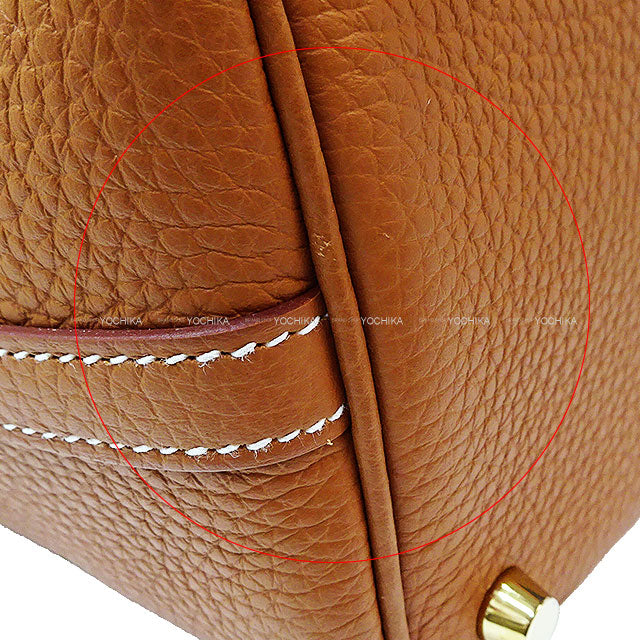 [Pre-loved] HERMES Handbag Picotin Lock 18 PM Gold Taurillon Clemence Gold HW Stamp W[LIKE NEW][Authentic]
