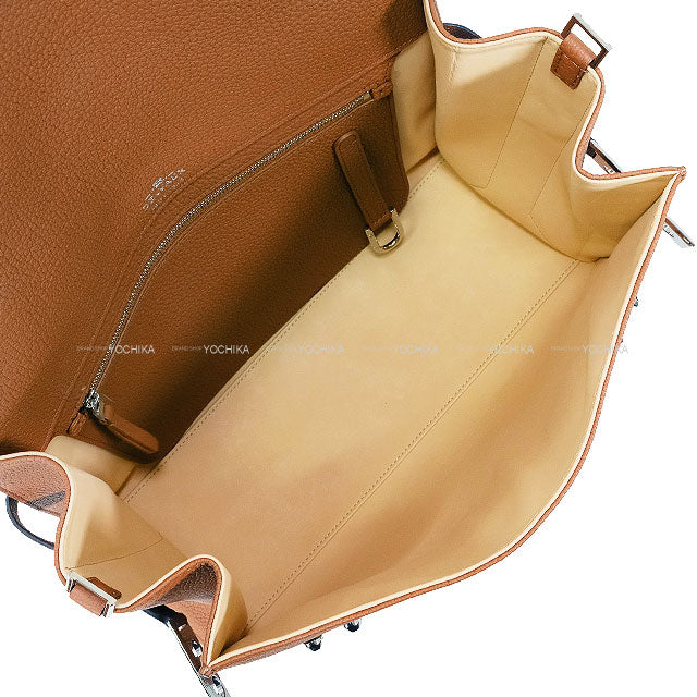 [Pre-loved] Delvaux Handbag Tempête L Tem Derby grain calf leather Silver HW[LIKE NEW][Authentic]