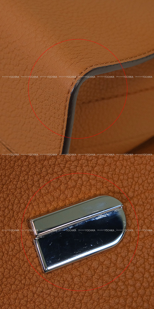 [Pre-loved] Delvaux Handbag Tempête L Tem Derby grain calf leather Silver HW[LIKE NEW][Authentic]