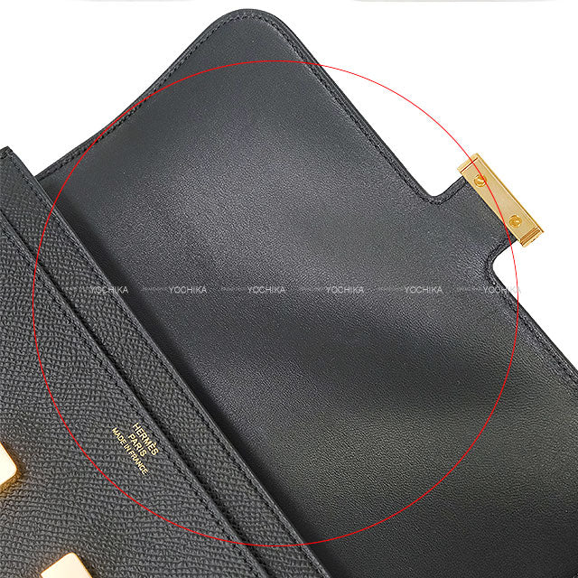 [Pre-loved] HERMES long wallet Constance Long Wallet Noir (Black) Veau Epsom Rose Gold HW Stamp D[LIKE NEW][Authentic]