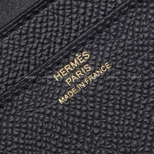 [Pre-loved] HERMES long wallet Constance Long Wallet Noir (Black) Veau Epsom Rose Gold HW Stamp D[LIKE NEW][Authentic]