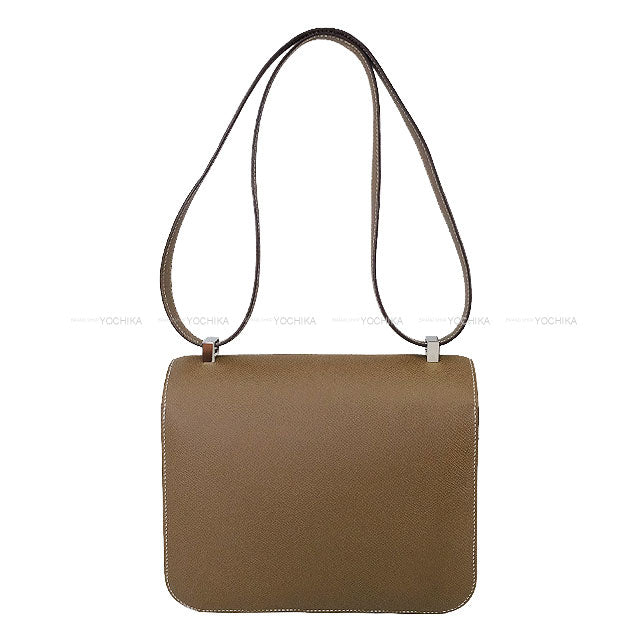 [Pre-loved] HERMES Shoulder bag Constance 3 24 MM Etoupe Veau Epsom Silver HW Stamp Y[USED SA][Authentic]