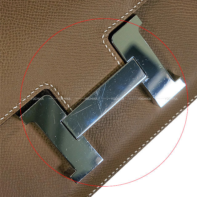 [Pre-loved] HERMES Shoulder bag Constance 3 24 MM Etoupe Veau Epsom Silver HW Stamp Y[USED SA][Authentic]