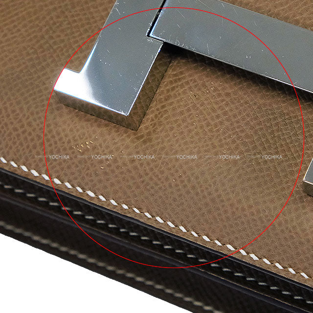 [Pre-loved] HERMES Shoulder bag Constance 3 24 MM Etoupe Veau Epsom Silver HW Stamp Y[USED SA][Authentic]