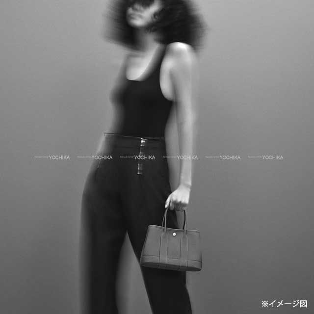 HERMES Handbag Neo Garden Party 23 Noir (Black) Veau Negonda Silver HW Stamp K[BRAND NEW][Authentic]
