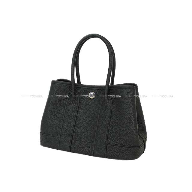 HERMES Handbag Neo Garden Party 23 Noir (Black) Veau Negonda Silver HW Stamp K[BRAND NEW][Authentic]
