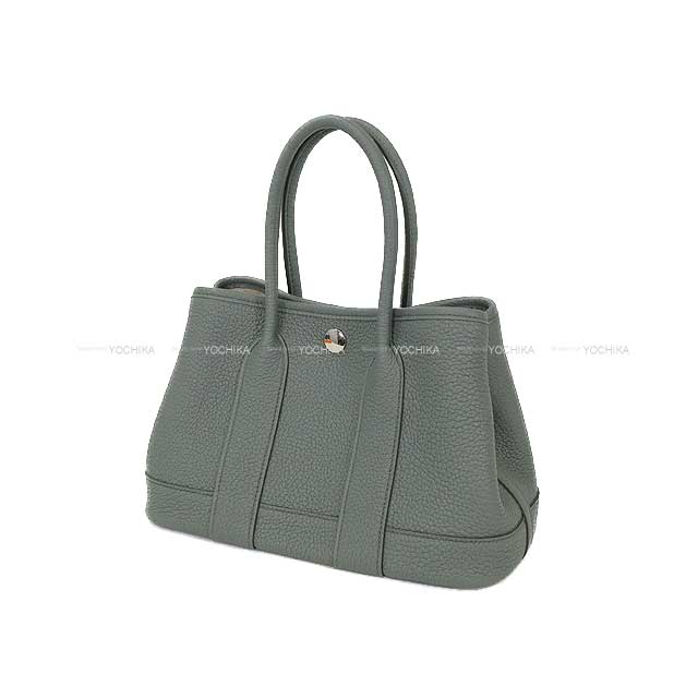 HERMES Handbag Neo Garden Party 23 Vert Amande Veau Negonda Silver HW Stamp K[BRAND NEW][Authentic]