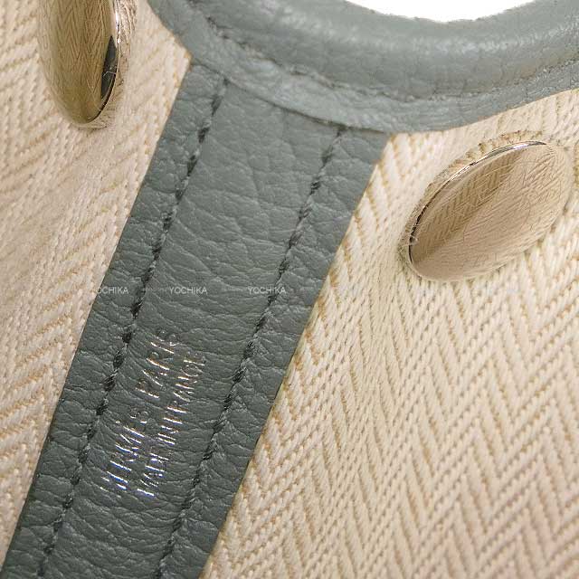 HERMES Handbag Neo Garden Party 23 Vert Amande Veau Negonda Silver HW Stamp K[BRAND NEW][Authentic]