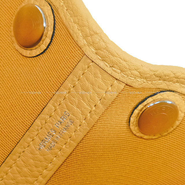 HERMES tote bag Garden Party 30 TPM Paille Toile Militaire/Veau Negonda Silver HW Stamp K[BRAND NEW][Authentic]