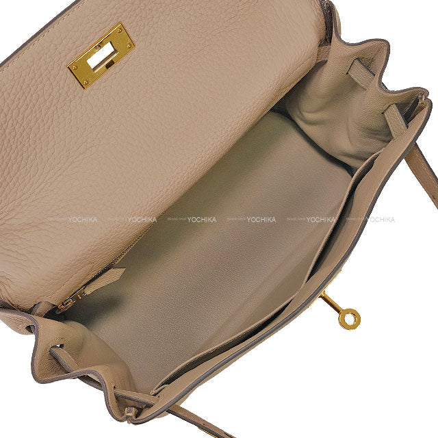 [Pre-loved] HERMES Shoulder bag Kelly28 Retourne Special order HSS Gris Tourterelle Taurillon Clemence Gold HW Stamp D[LIKE NEW][Authentic]