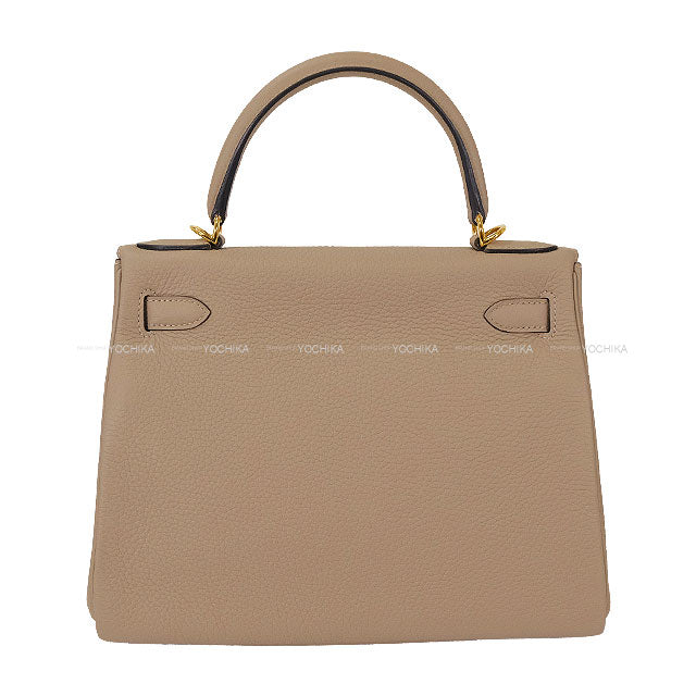 [Pre-loved] HERMES Shoulder bag Kelly28 Retourne Special order HSS Gris Tourterelle Taurillon Clemence Gold HW Stamp D[LIKE NEW][Authentic]