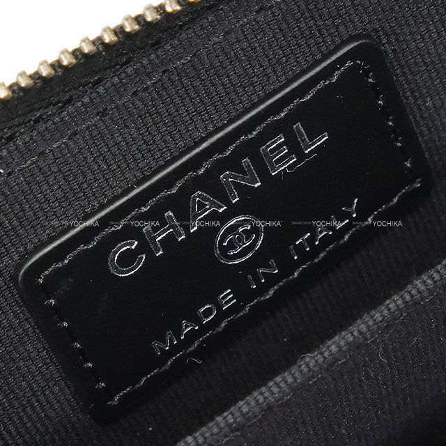 CHANEL card holder Boy Chanel Matelasse Zip Coin Purse Noir (Black) Graind Calf(Caviarskin) Antique Matte Silver Hardware A80602[BRAND NEW][Authentic]