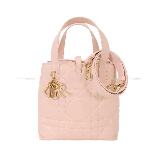 [Pre-loved] Dior tote bag Toujours Vertical Small Pink Macro Cannage Calfskin Gold HW M28350SNW-M413[LIKE NEW][Authentic]