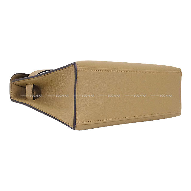 HERMES Handbag Pochette Kelly Beige Marfa Veau Swift Gold HW Stamp W[EXCELLENT][Authentic]