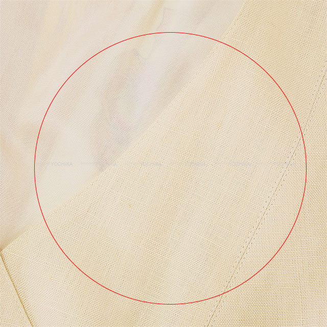 [Pre-loved] HERMES Vests Vintage PASSIFLORES Button Ivory/Brown Silk100%/Linen #42[LIKE NEW][Authentic]