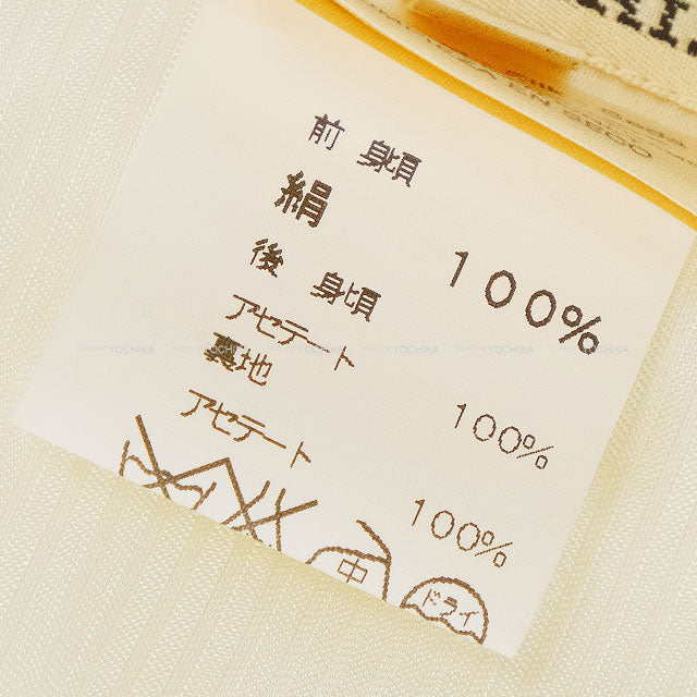 [Pre-loved] HERMES Vests Vintage Button A PROPOS DE BOTTES Ivory/Blue Silk100% #42[LIKE NEW][Authentic]