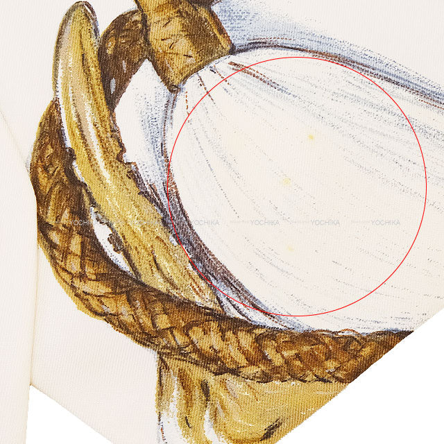 [Pre-loved] HERMES Vests Vintage Button A PROPOS DE BOTTES Ivory/Blue Silk100% #42[LIKE NEW][Authentic]