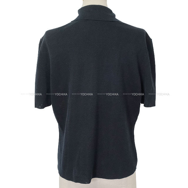 [Pre-loved] HERMES Knit Vintage Short Sleeve CAVALERIA FRANCAISE Marine/Beige Linen #L[LIKE NEW][Authentic]