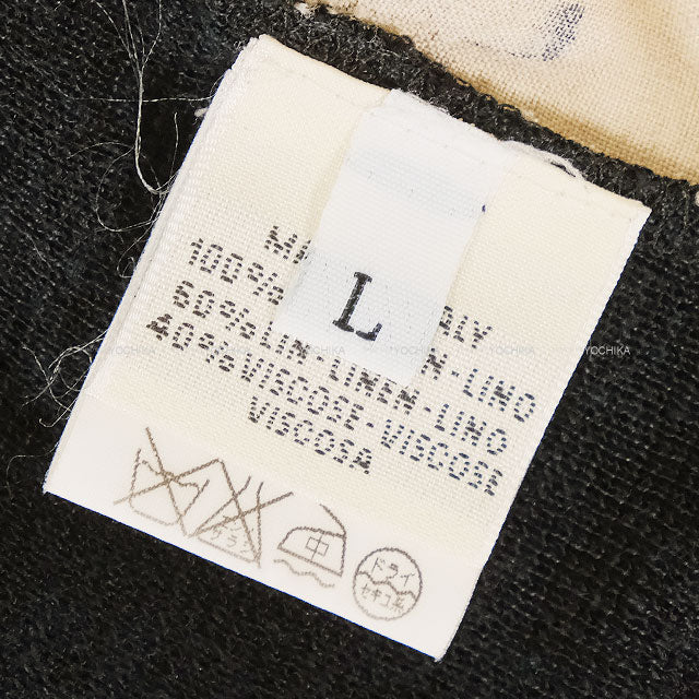 [Pre-loved] HERMES Knit Vintage Short Sleeve CAVALERIA FRANCAISE Marine/Beige Linen #L[LIKE NEW][Authentic]