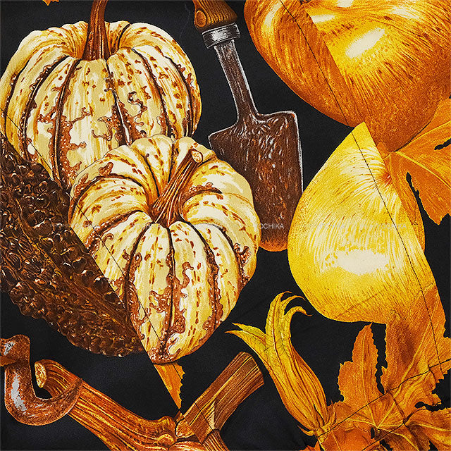 [Pre-loved] HERMES Vests Vintage Pocket Zip Fruit Margiela Era Noir (Black)/Gold Silk100% #40 Gold HW[LIKE NEW][Authentic]