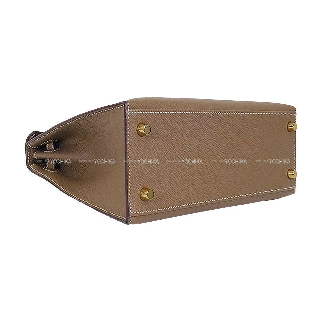 [Pre-loved] HERMES Shoulder bag Kelly25 Sellier Etoupe Veau Epsom Gold HW Stamp B[LIKE NEW][Authentic]