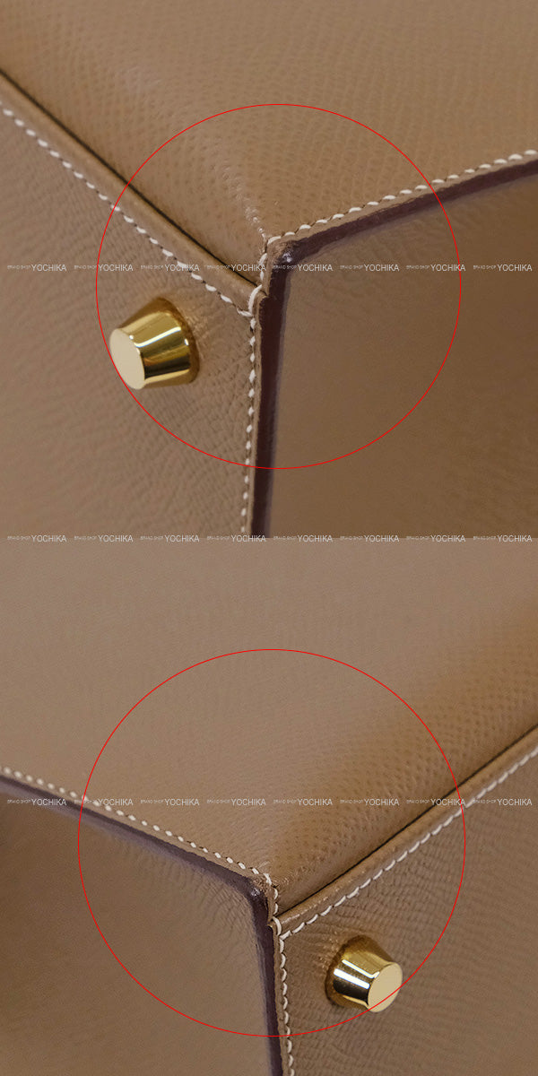 [Pre-loved] HERMES Shoulder bag Kelly25 Sellier Etoupe Veau Epsom Gold HW Stamp B[LIKE NEW][Authentic]
