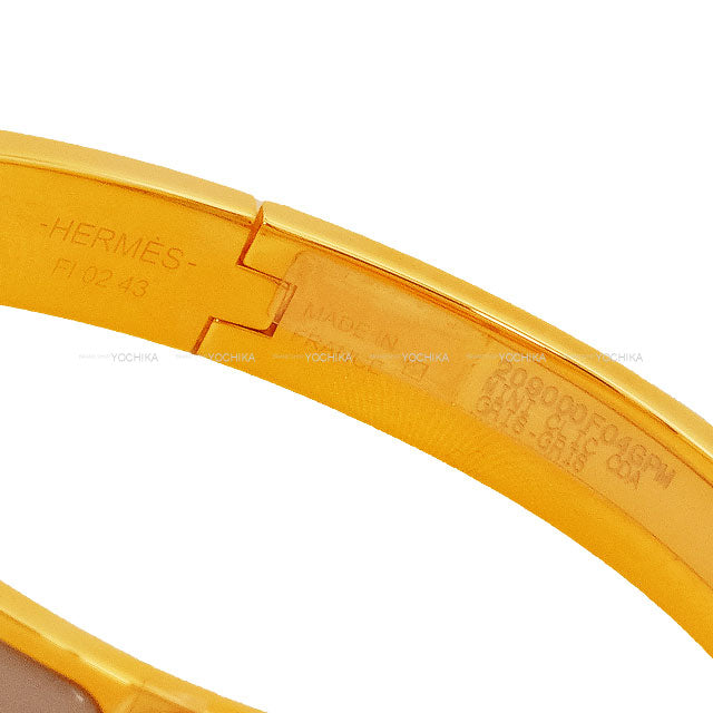 HERMES bracelet Bangle Mini Click PM Chaine D'ancre Gris Gold Plated Silver HW 209000F04G[EXCELLENT][Authentic]