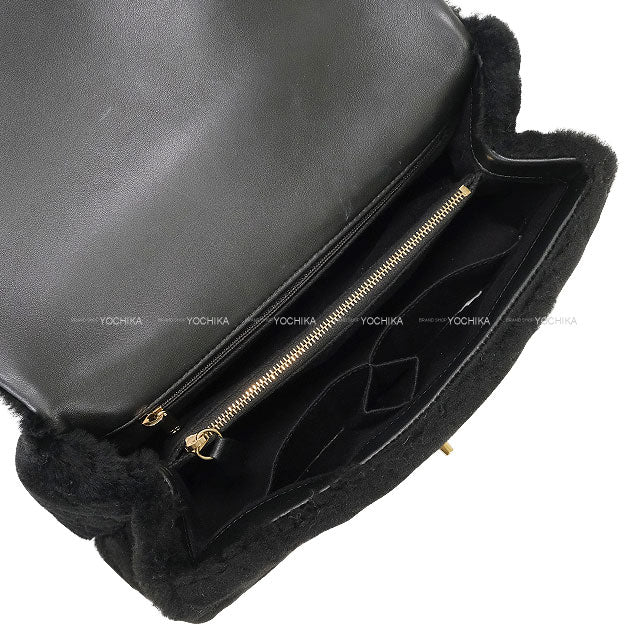 [Pre-loved] CHANEL Shoulder bag COCO Handle Chevron Stitch Medium Flap Noir (Black) Mouton Gold HW[LIKE NEW][Authentic]