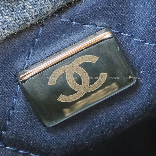 CHANEL Handbag Chanel 22 Matelasse Hobo Medal Charm Blue Denim/Studs Silver HW AS3260[EXCELLENT][Authentic]