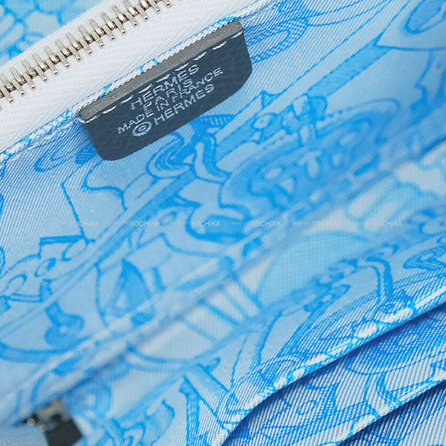 HERMES Bi-fold wallet Azap Silk'in Compact CAVALLO FRENATO Ardoise/Blue brume Veau Epsom Silver HW Stamp K[BRAND NEW][Authentic]