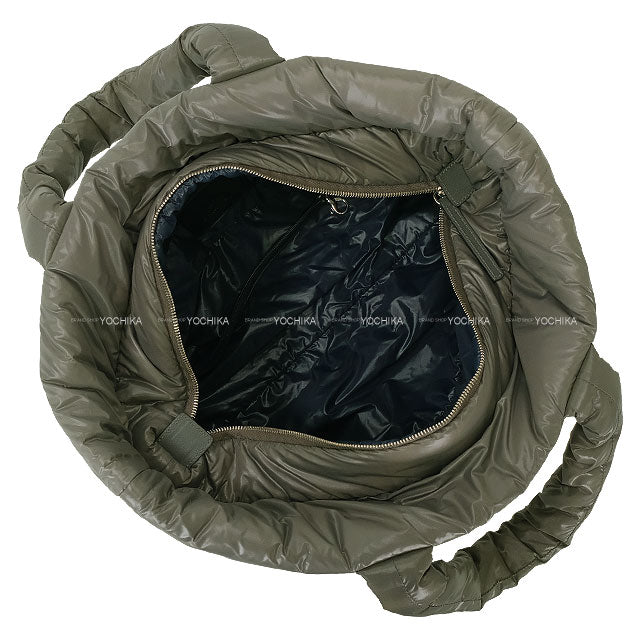 [Pre-loved] CHANEL tote bag Coco Cocoon Medium Matrasse Kaki Nylon Silver HW A48611[LIKE NEW][Authentic]