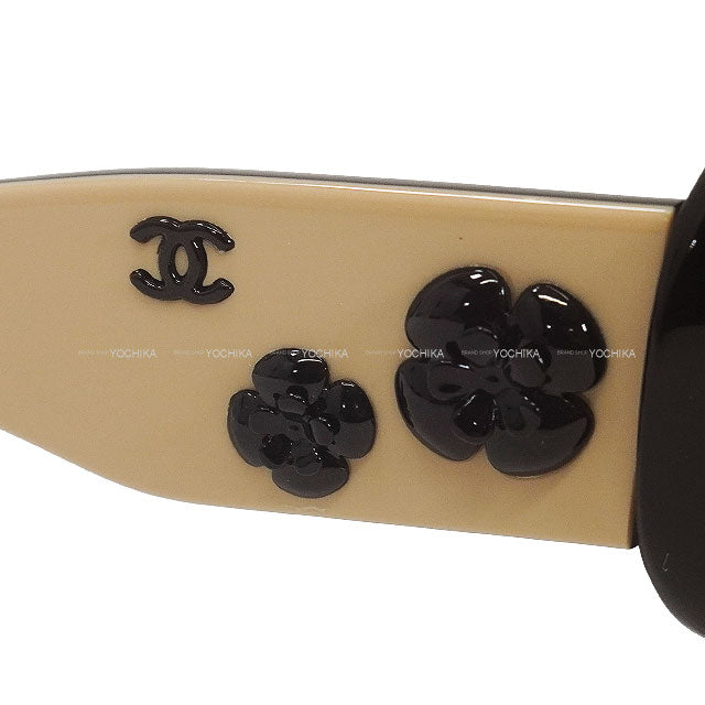 [Pre-loved] CHANEL sunglass Camelia Coco mark Noir (Black)/Beige 5113[USED SA][Authentic]