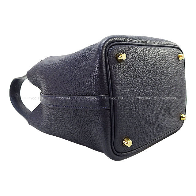 [Pre-loved] HERMES Handbag Picotin Lock 18 PM Bleu Nuit Taurillon Clemence Gold HW Stamp Y[LIKE NEW][Authentic]