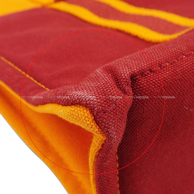 [Pre-loved] 2002 Limited HERMES tote bag Fourre-tout PM Hawaii French Festival Limited Rouge H/Orange Cotton Canvas Silver HW[LIKE NEW][Authentic]