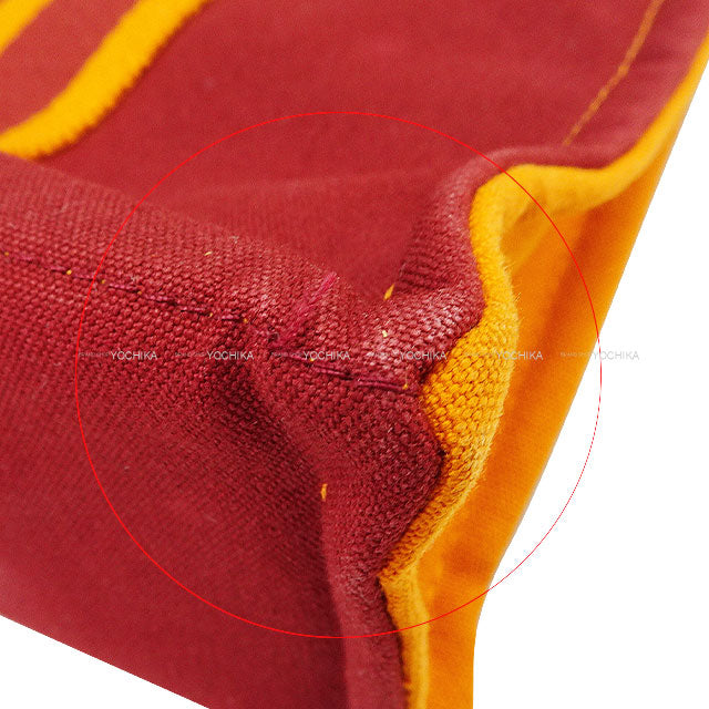 [Pre-loved] 2002 Limited HERMES tote bag Fourre-tout PM Hawaii French Festival Limited Rouge H/Orange Cotton Canvas Silver HW[LIKE NEW][Authentic]