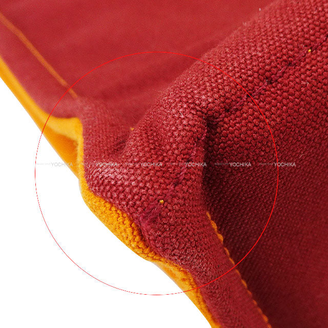 [Pre-loved] 2002 Limited HERMES tote bag Fourre-tout PM Hawaii French Festival Limited Rouge H/Orange Cotton Canvas Silver HW[LIKE NEW][Authentic]
