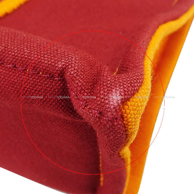 [Pre-loved] 2002 Limited HERMES tote bag Fourre-tout PM Hawaii French Festival Limited Rouge H/Orange Cotton Canvas Silver HW[LIKE NEW][Authentic]