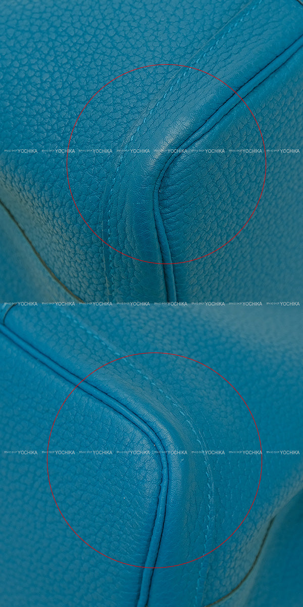 [Pre-loved] HERMES tote bag Garden Party 30 TPM All Leather Bleu Izmir Veau Negonda Silver HW Stamp C[LIKE NEW][Authentic]
