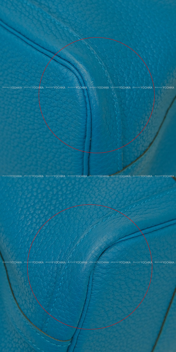 [Pre-loved] HERMES tote bag Garden Party 30 TPM All Leather Bleu Izmir Veau Negonda Silver HW Stamp C[LIKE NEW][Authentic]