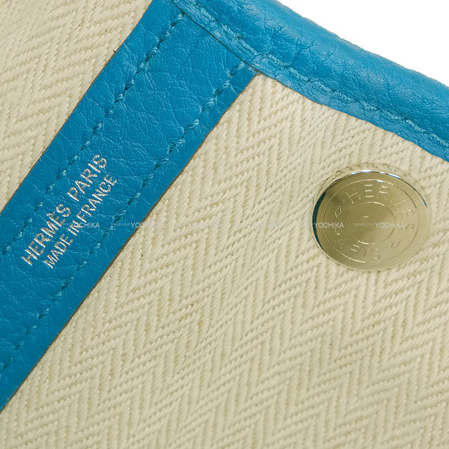 [Pre-loved] HERMES tote bag Garden Party 30 TPM All Leather Bleu Izmir Veau Negonda Silver HW Stamp C[LIKE NEW][Authentic]