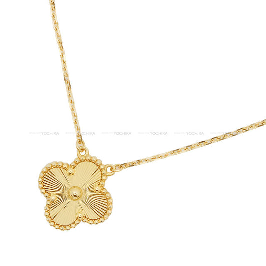 Van Cleef & Arpels necklace Vintage Alhambra Pendant Guilloched Gold K18YG VCARP4KL00[EXCELLENT][Authentic]