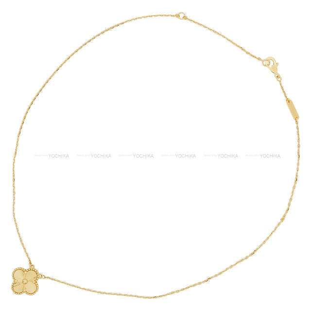 Van Cleef & Arpels necklace Vintage Alhambra Pendant Guilloched Gold K18YG VCARP4KL00[EXCELLENT][Authentic]
